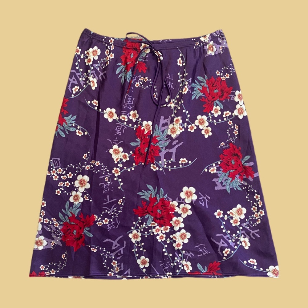 Y2k satin midi skirt ~